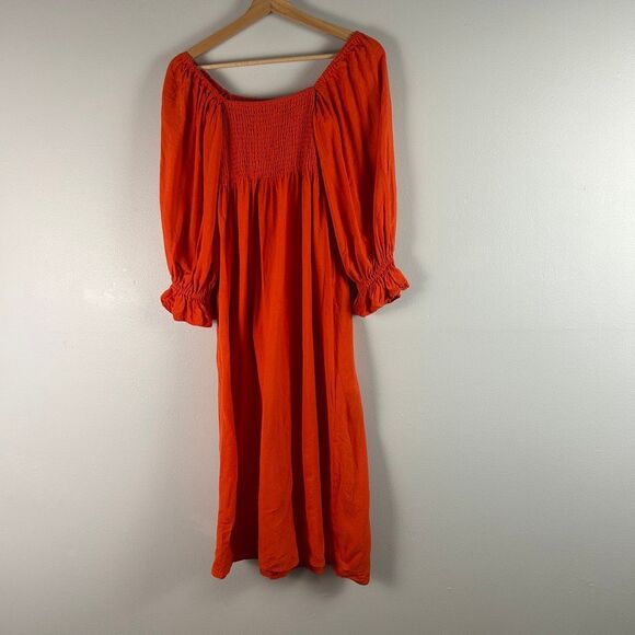 O.P.T Athena Smocked Midi-Dress - Picture 3 of 7